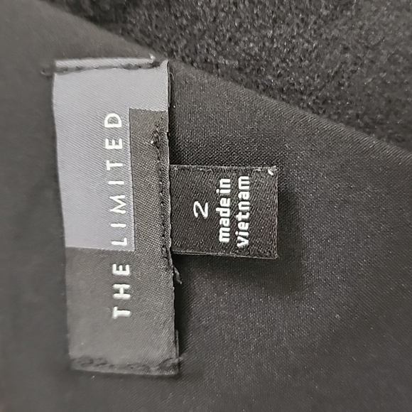 THE LIMITED Black White Stripe Denim Fitted Sleeveless Midi Pencil Dress Size 2 - Picture 6 of 9